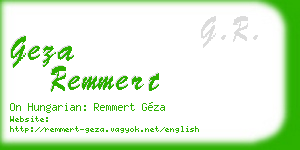 geza remmert business card