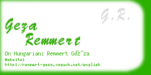 geza remmert business card